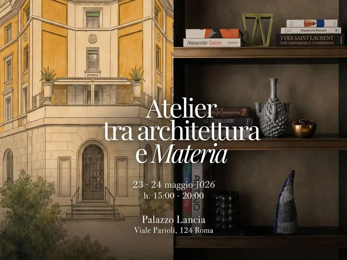 locandina evento Atelier tra Architettura e Materia 24-25 Maggio 2026 Roma, VICODE studio vitale a palazzo Lancia