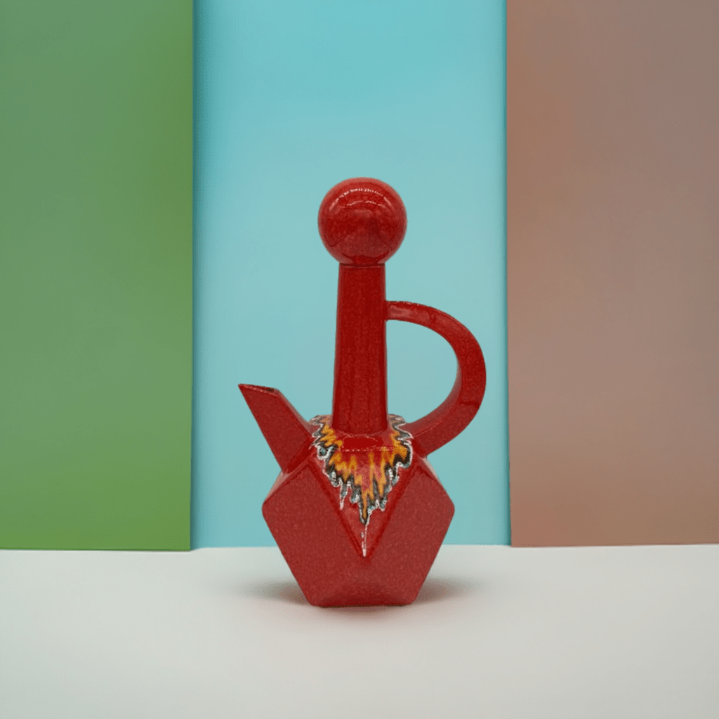 La Brocca Lava Gem come scultura d'accento su una mensola in un interno minimalista