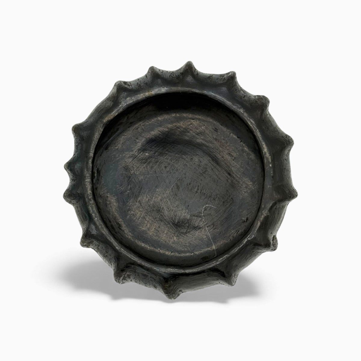 Oggetto d'arte esclusivo cesto scultura ceramica nera Mufida