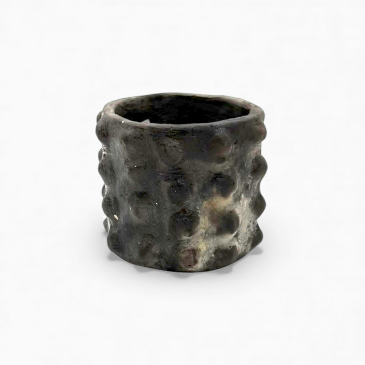Vista superiore dell'apertura del vaso cilindrico decorativo nero | Malles x Vicode