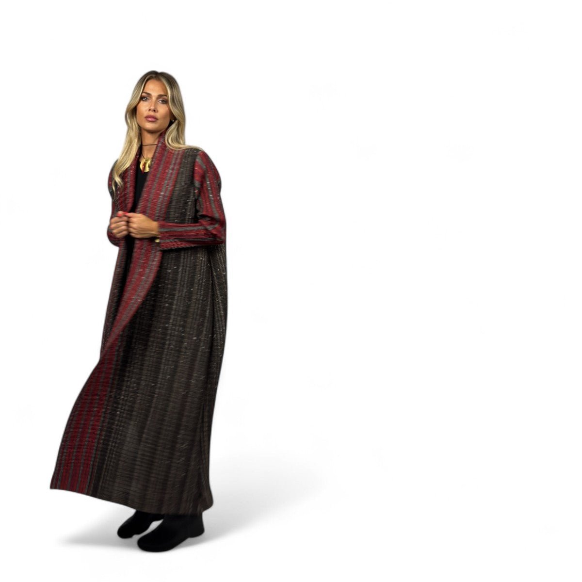 Il soprabito stile kimono Notting Hill steso per mostrare il design e la fantasia.