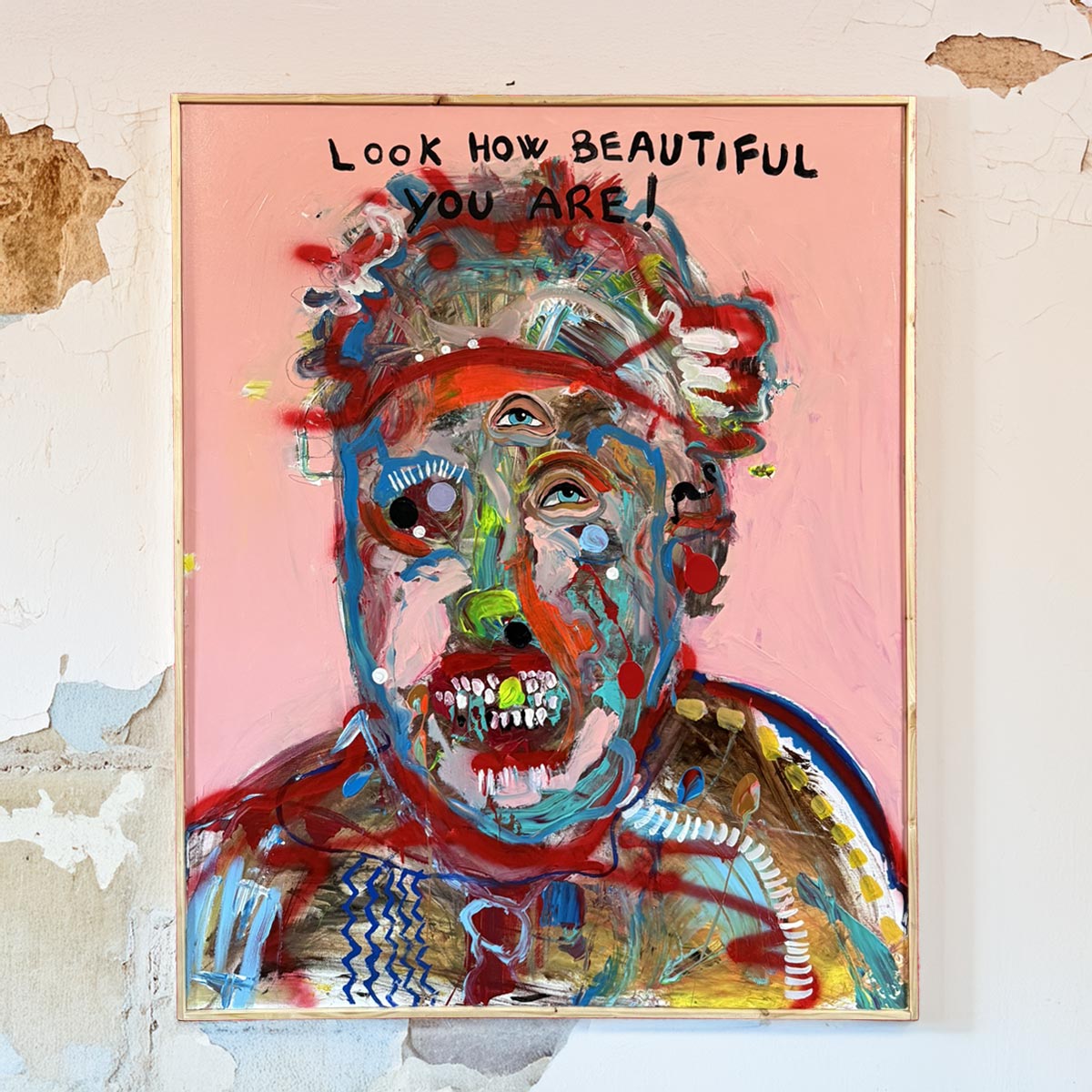 Scopri il **Quadro Look how beautiful you are** di Massimiliano Precisi. Un'opera satirica critica gli standard di bellezza