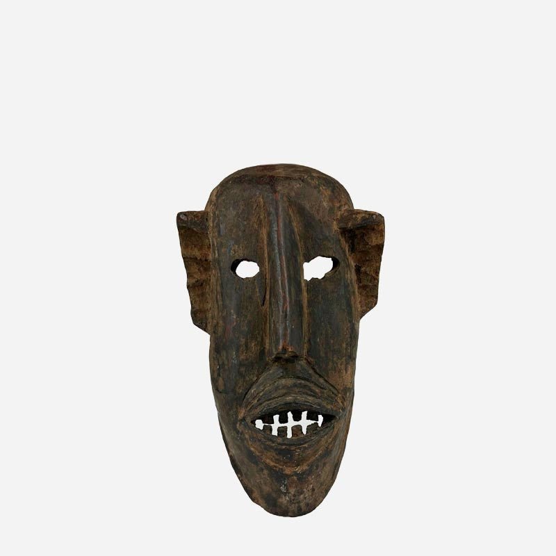 Autentica Maschera Dogon del Mali, scultura tribale in legno di mango intagliato a mano.