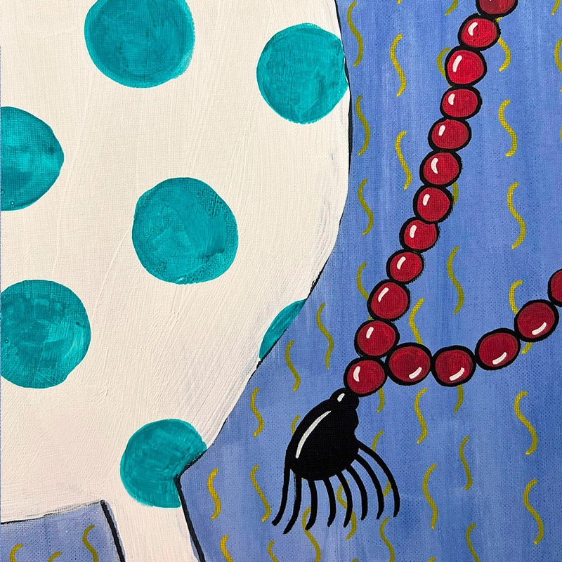 Il quadro di Uodi come pezzo focale in un salotto dal design contemporaneo.