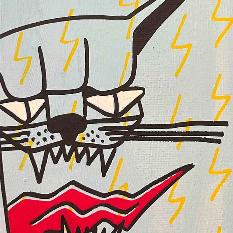 Particolare della texture della tela e delle pennellate energiche nel quadro di Uodi.