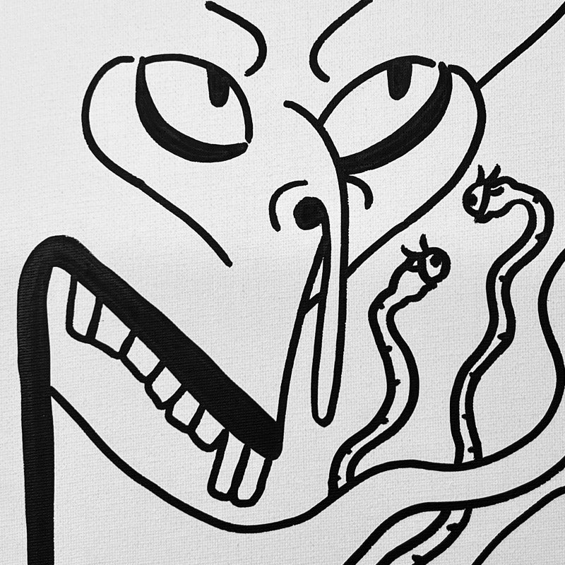 Vista angolata del quadro Opus #17 che ne mostra la matericità e il supporto.