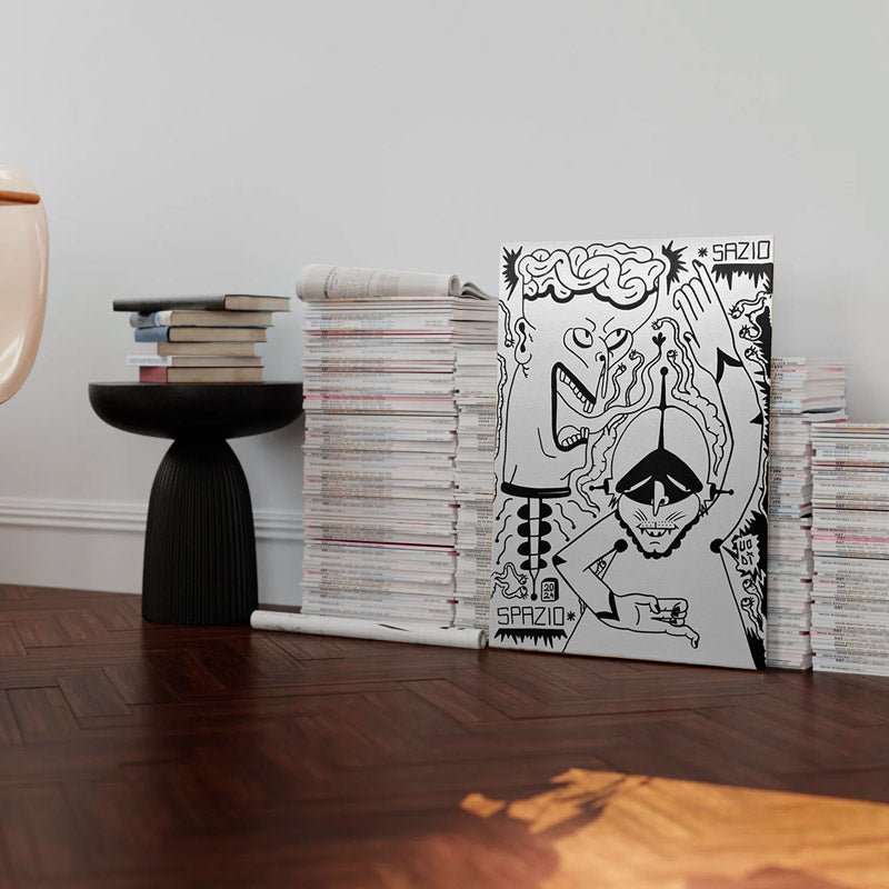 Il quadro bianco e nero Opus #17 esposto in un ambiente minimalista per esaltarne la grafica.