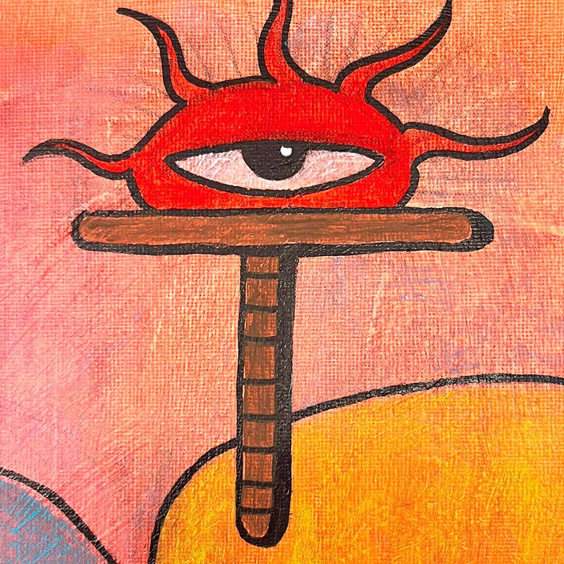 Particolare dei colori inquietanti e della composizione tesa del quadro Opus #20.