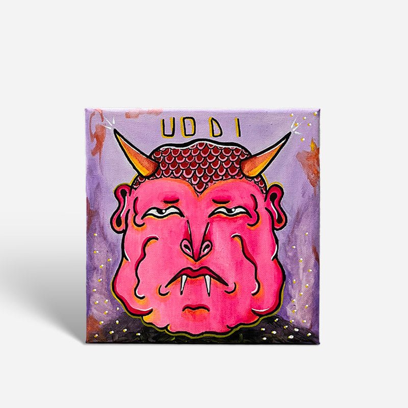 Particolare del volto deformato nel quadro Opus #11 della Serie Opus Uodi.