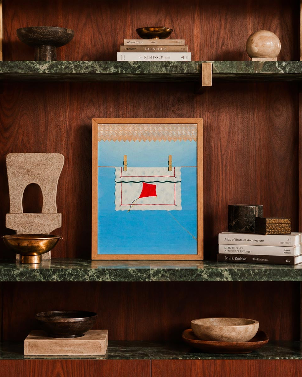 Quadro figurativo Matteo Balistreri "Dalla finestra - Fazzoletto con aquilone".