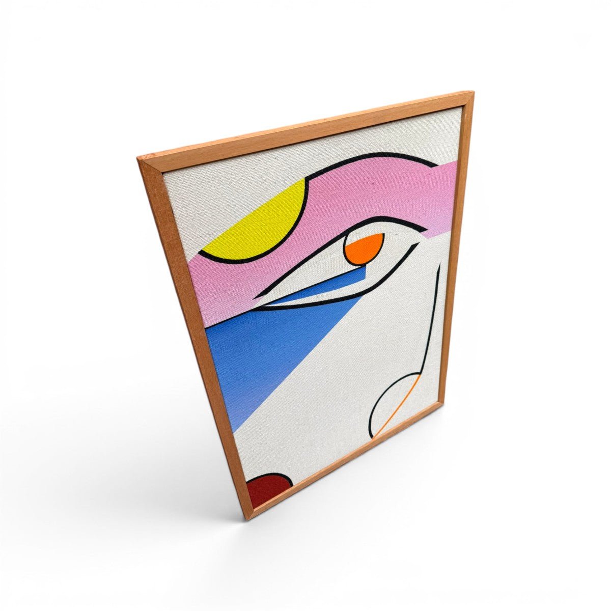 Pittura contemporanea con colori vibranti e luminosi su grande tela originale.