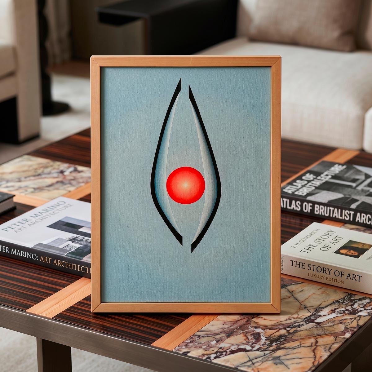 Quadro minimalista Matteo Balistreri "Vele e sole", arte originale del 1994.