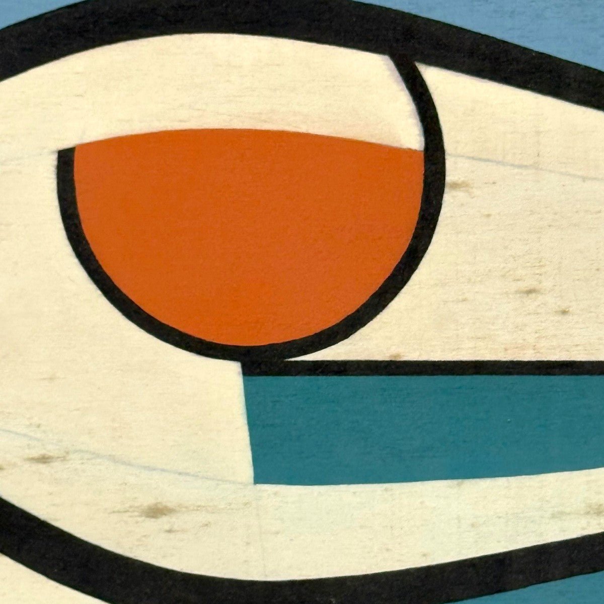 Sintesi grafica di un paesaggio marittimo: cielo, mare e sguardo introspettivo.