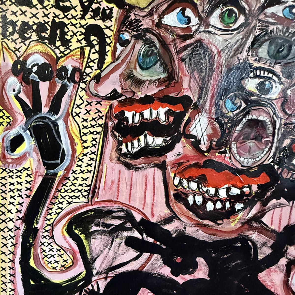 Dettaglio della firma dell'artista Massimiliano Precisi sul quadro Queen.