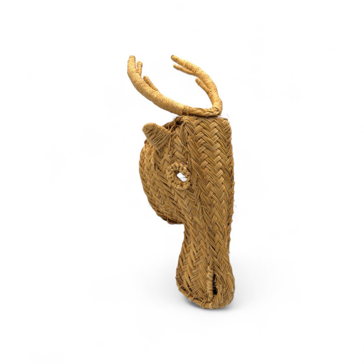 Profilo della scultura da parete fauno che ne mostra la tridimensionalità e la texture.