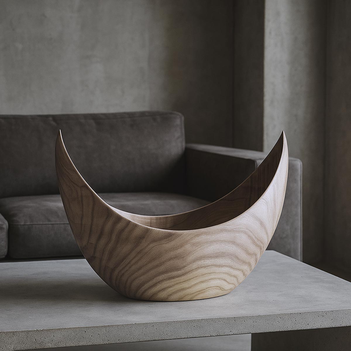 Scultura in legno di olmo massello, firmata Estebanland per Vicode, con le sue punte ascendenti.