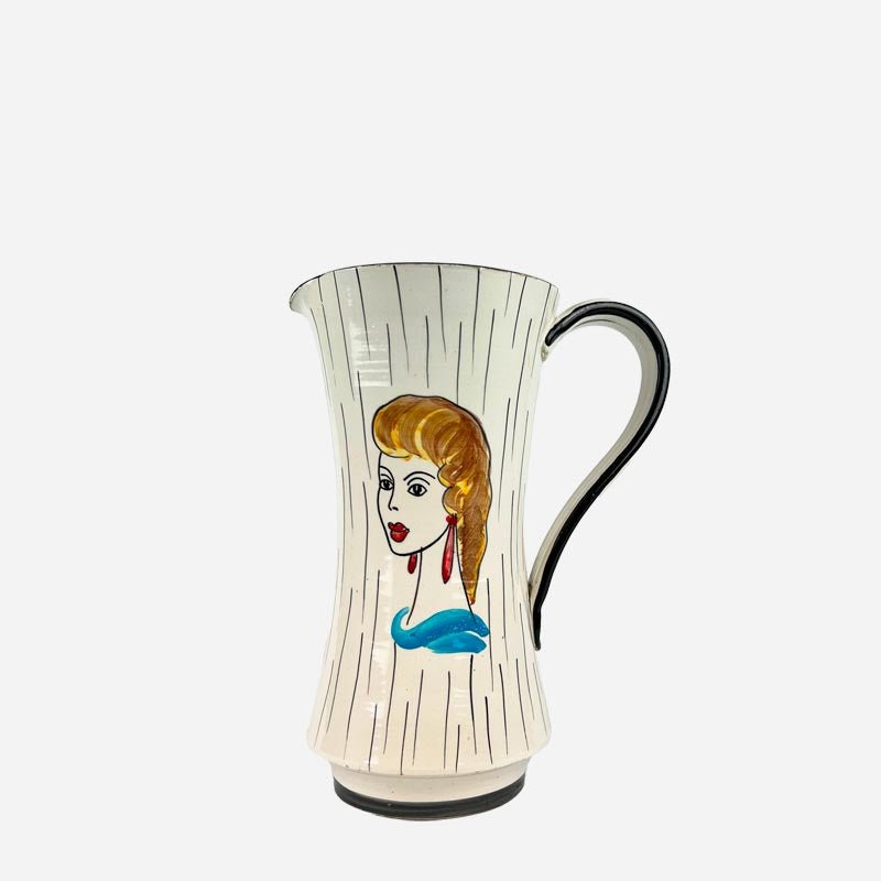 Vista dall'alto del set limonata vintage che mostra la disposizione di tutti i suoi pezzi.