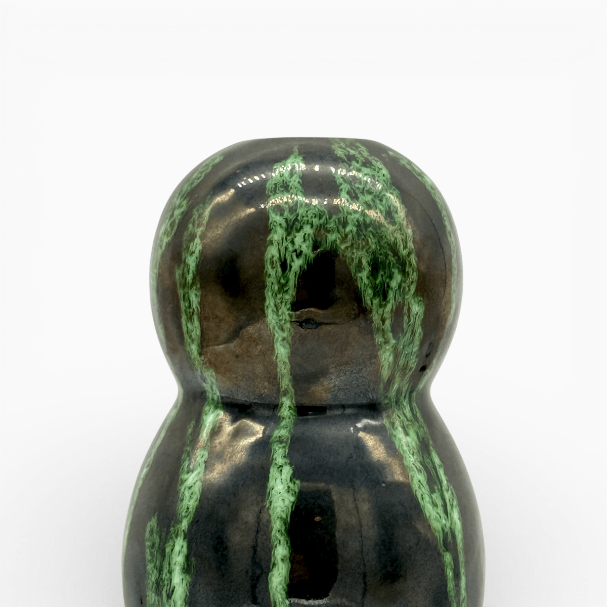 Vaso artistico nero e verde ispirazione natura notturna