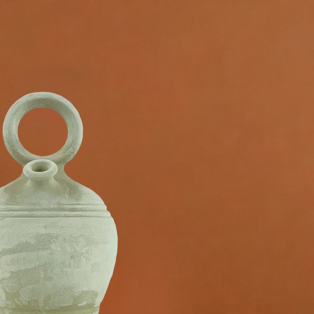 Dettaglio della forma organica e panciuta del Botijo Valenciano, che ne mostra la fattura artigianale.