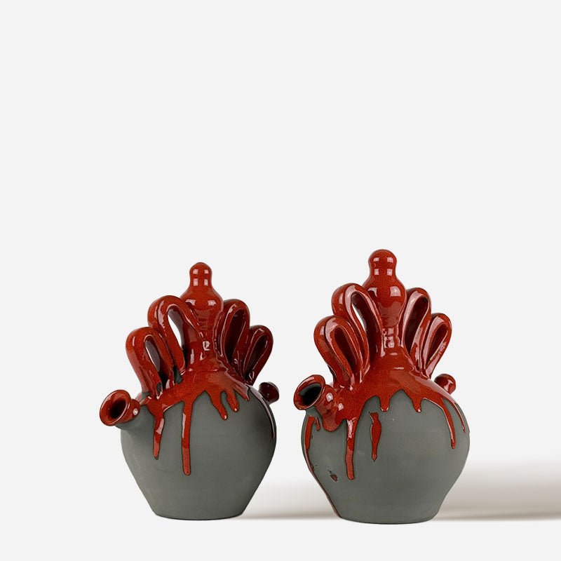 coppia di vasi Menina Roja ceramica spagnola di design.
