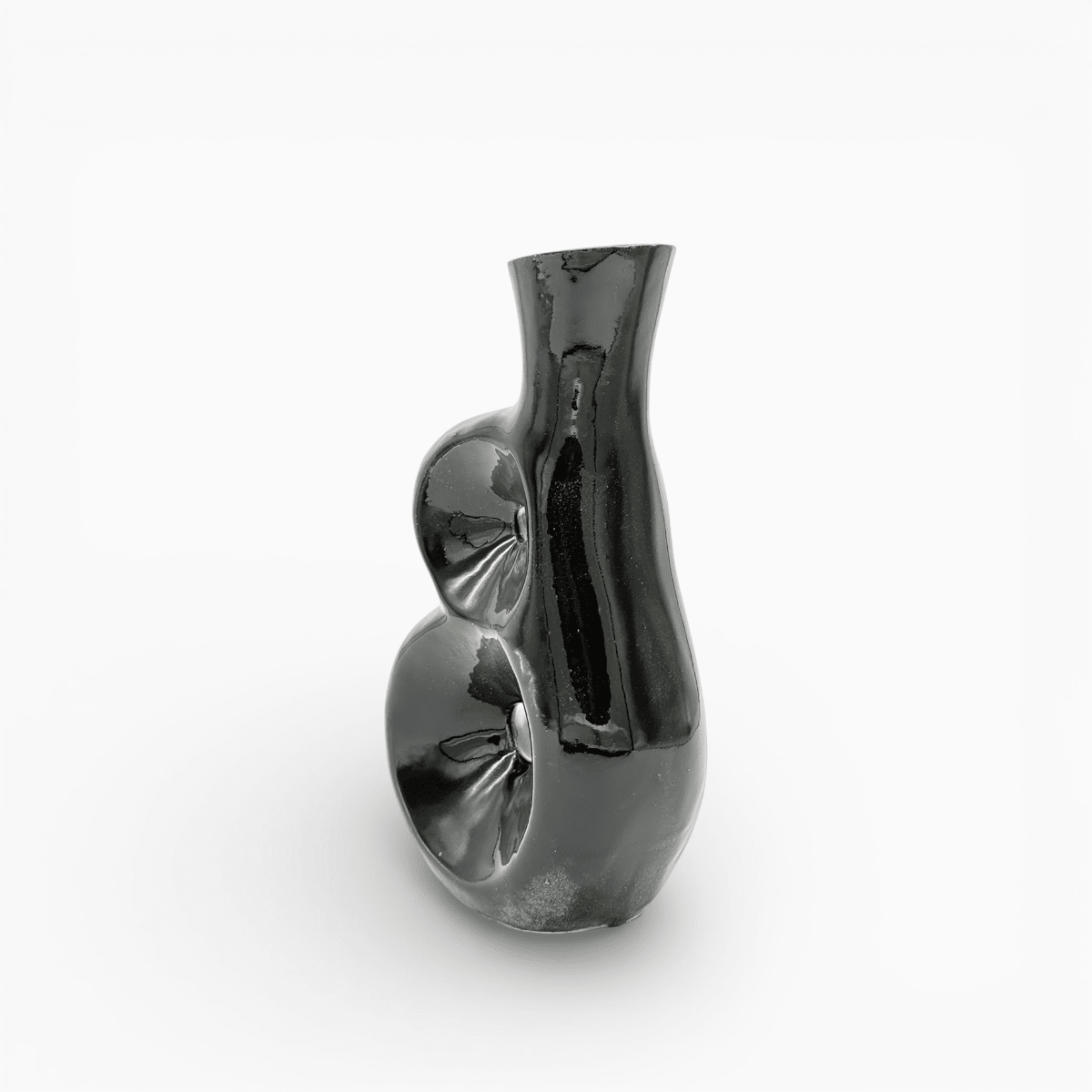 Vaso Scultoreo Nero in Ceramica Eclissi Materica - Vicode