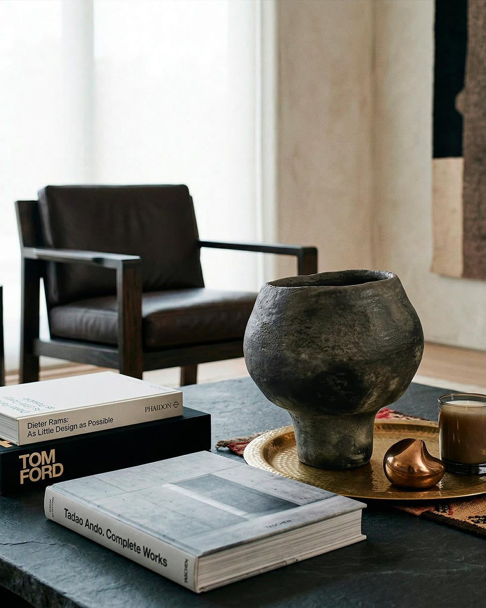 Vaso totem ceramica Hanene "Calice del Deserto", design slanciato Malles x Vicode.