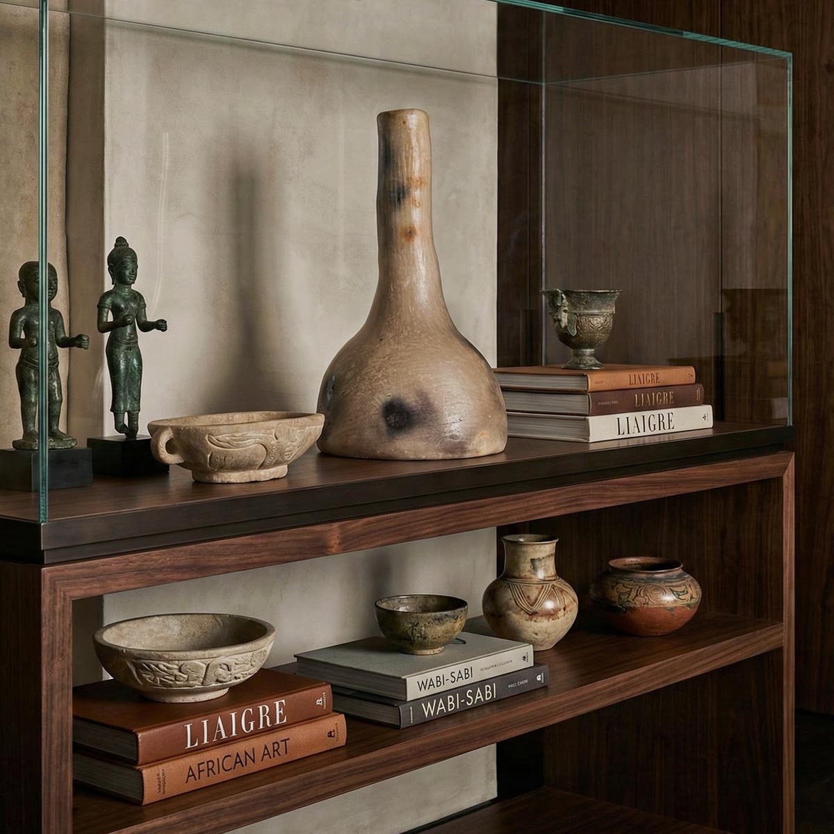 Anfora policroma di design Najed ambientata in un contesto di arredo moderno