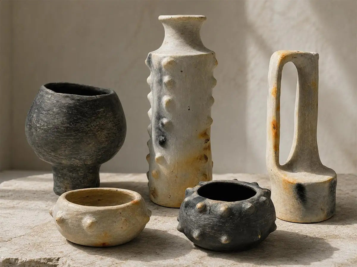 Ceramiche artigianali mediterranee e vasi materici selezionati da Vicode