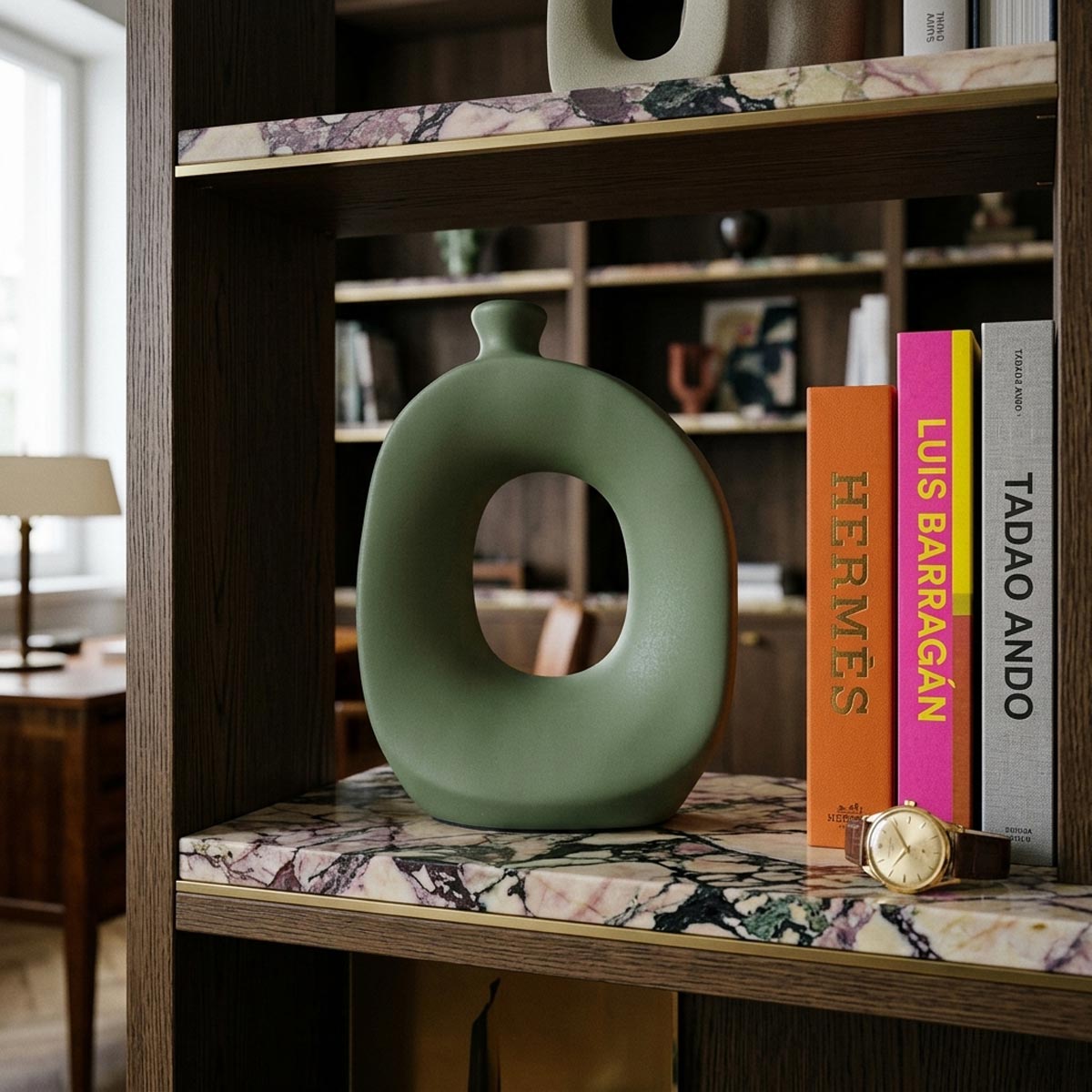 Ceramica artistica contemporanea Cordiale verde salvia della collezione GESSO