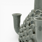 Complemento arredo lusso vaso grigio smaltato fatto a mano