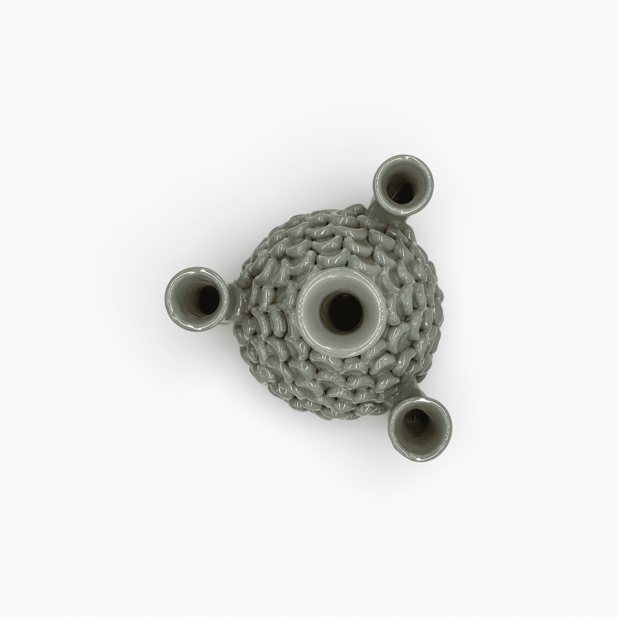 Pezzo unico artigianato vaso forma pigna stile etnico chic