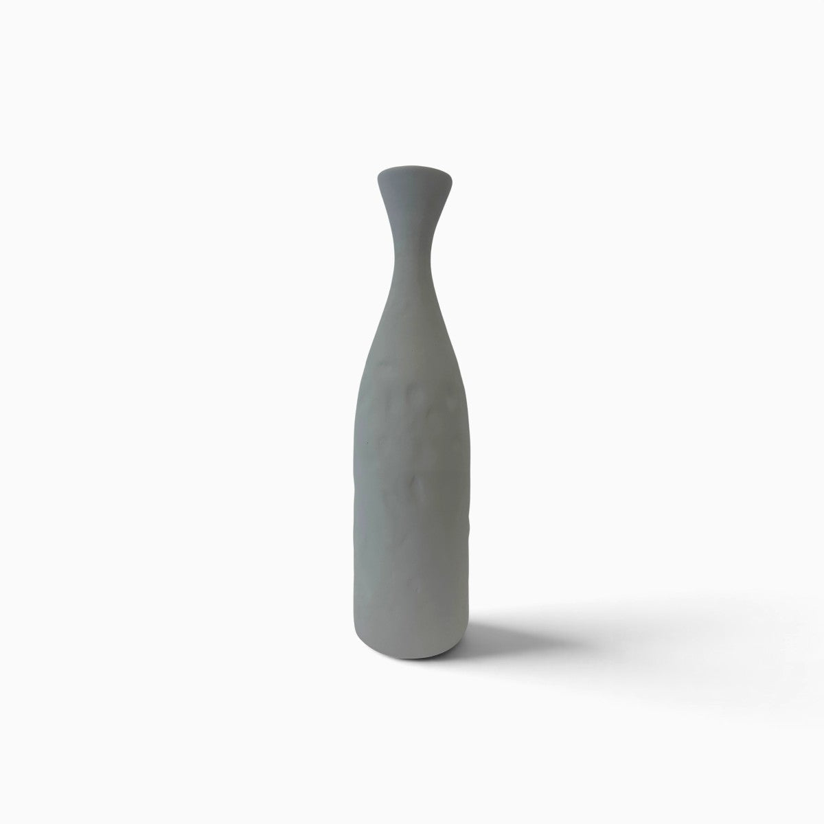 Vaso di design Impronta in ceramica grigia con texture impressa a mano