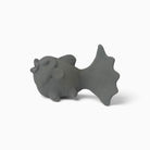 Scultura decorativa Nereo in ceramica grigia con grande coda e dettagli modellati