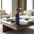 Portabottiglie Napoleone, scultura vintage in legno dipinto a mano degli anni '60-'70.