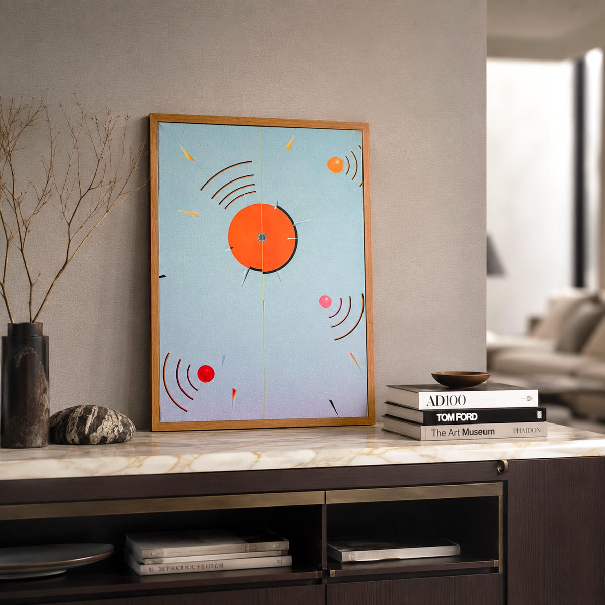 Quadro geometrico astratto Matteo Balistreri "Esplosione 2", opera originale 1988.