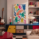quadro minimalista opus 4 di uodi x vicode ambientato in un living stile sottsass di design