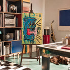 Quadro Pantera di Uodi Originale ambientato in unso studio dell'artista stile sottsass