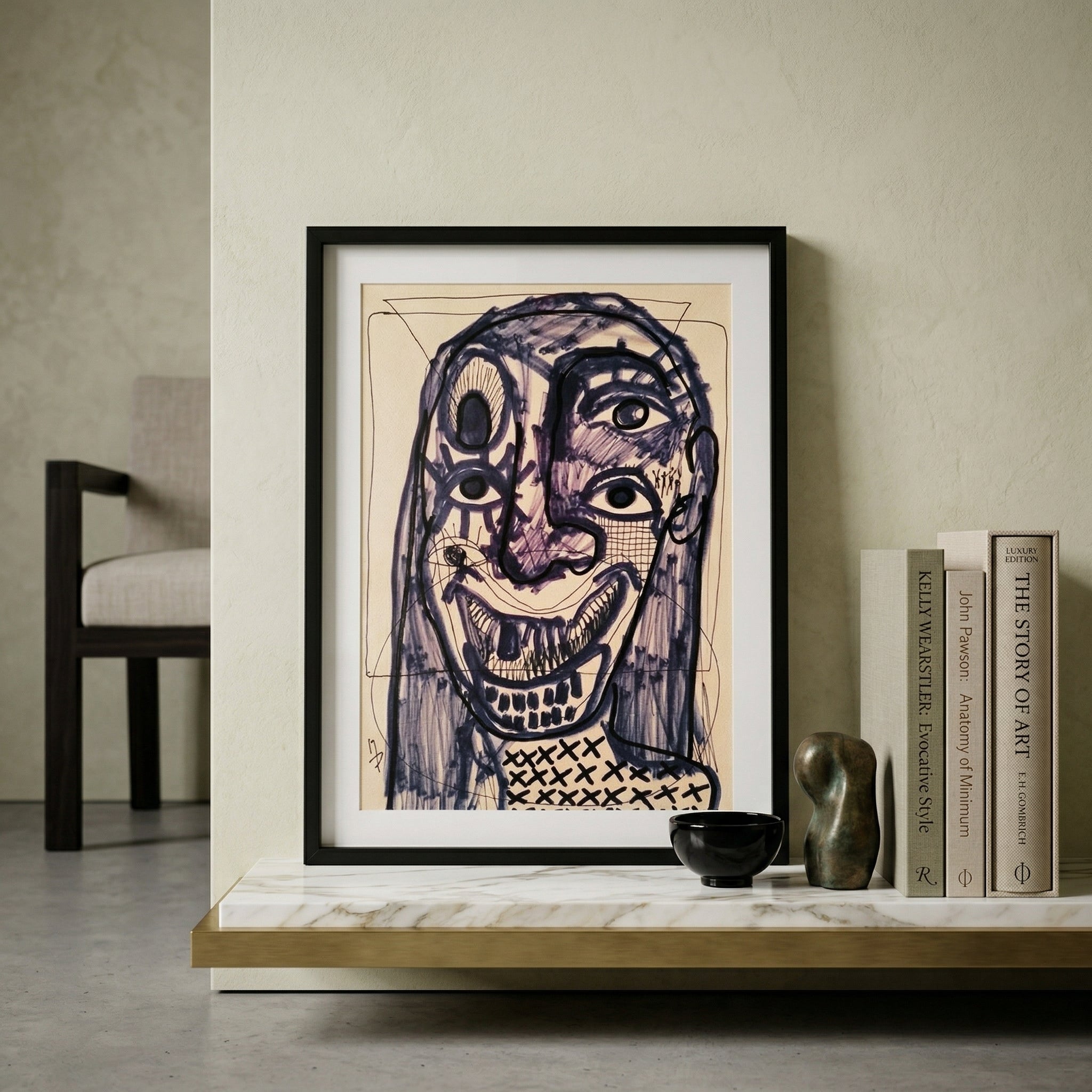 Quadro ritratto Massimiliano Precisi "Sguardo Scomposto", Collezione Sguardi Stratificati.