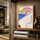 Quadro volto astratto Matteo Balistreri "Vele, acrobati, volto", opera del 1992.