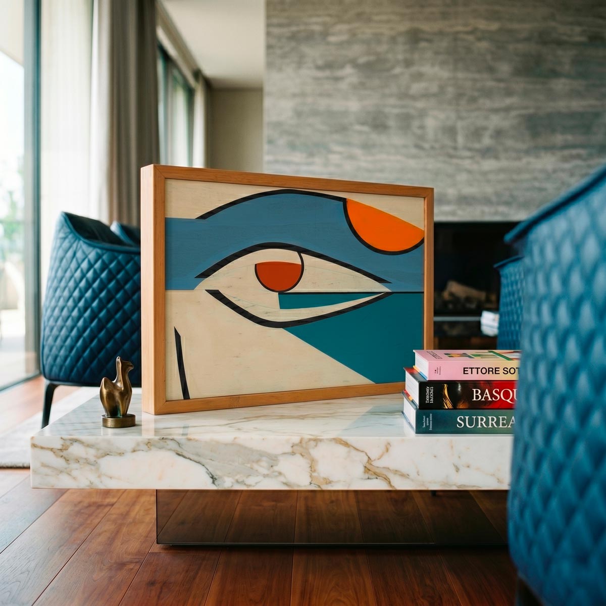 Quadro pop surrealista Matteo Balistreri "Vele Sguardo 2", opera originale 1992.