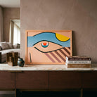 Quadro geometrico Matteo Balistreri "Vele Sguardo", tecnica mista originale del 1994.