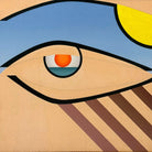 Quadro metafisico (40x54 cm) esposto come punto focale in un living contemporaneo.