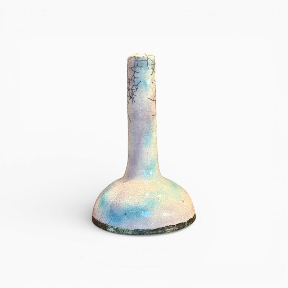 Base lampada scultorea Aura di Raku con silhouette slanciata e organica.