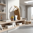 Scultura da parete fauno La Siesta del Fauno, testa di fauno realizzata a mano in erba esparto.