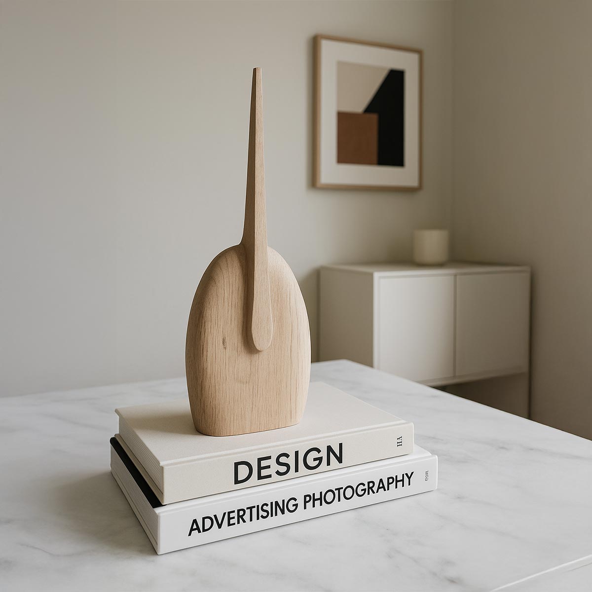 Scultura in legno di rovere verticale, Rovere 3, pezzo unico firmato Estebanland per Vicode.