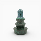 Scultura da tavolo a torre in ceramica smaltata lucida