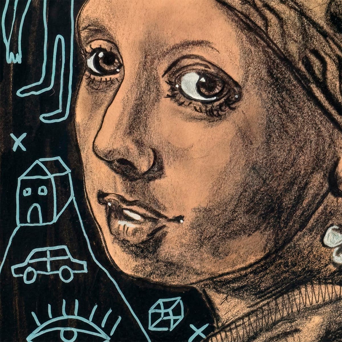 Firma dell'artista e data 2025 poste sul margine inferiore come garanzia di un pezzo unico.