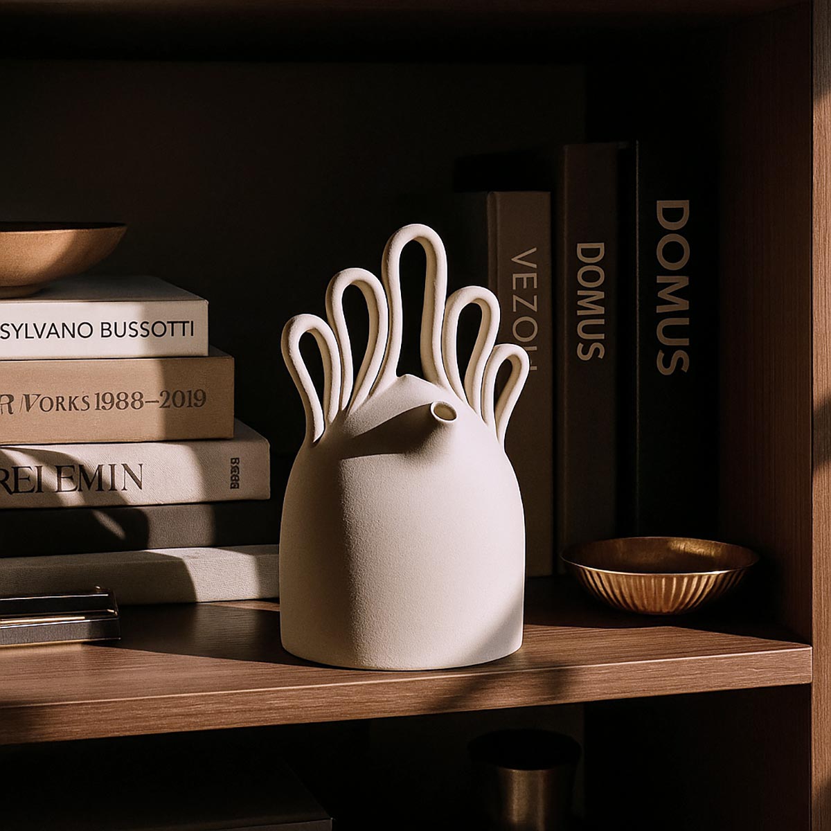 Botijo Flamenco Breeze, scultura in ceramica fatta a mano con forme fluide che evocano la danza.