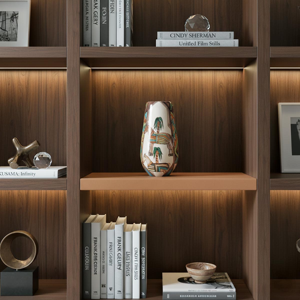 La firma dell'artista Artema Galli sulla base del vaso ceramica etnico Kilim Tulipè.