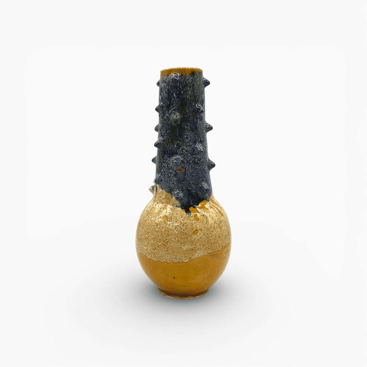 Decorazione interni lusso vaso materico giallo e blu